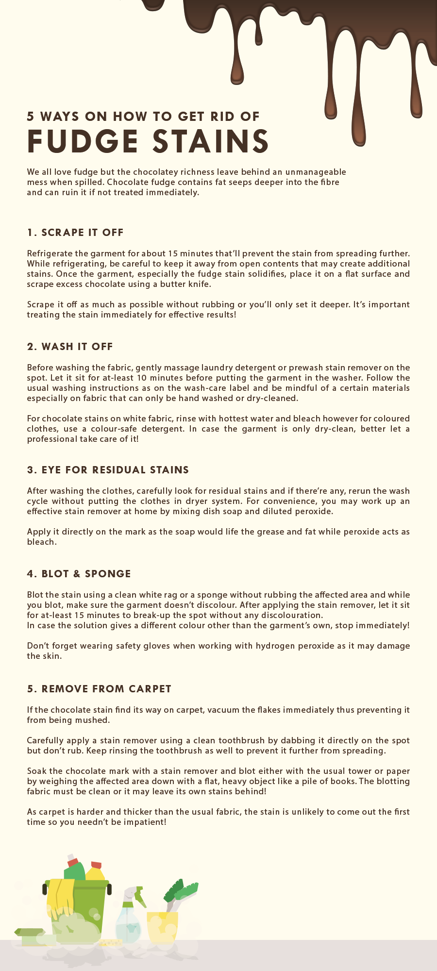 get rid of fudge stains infographics