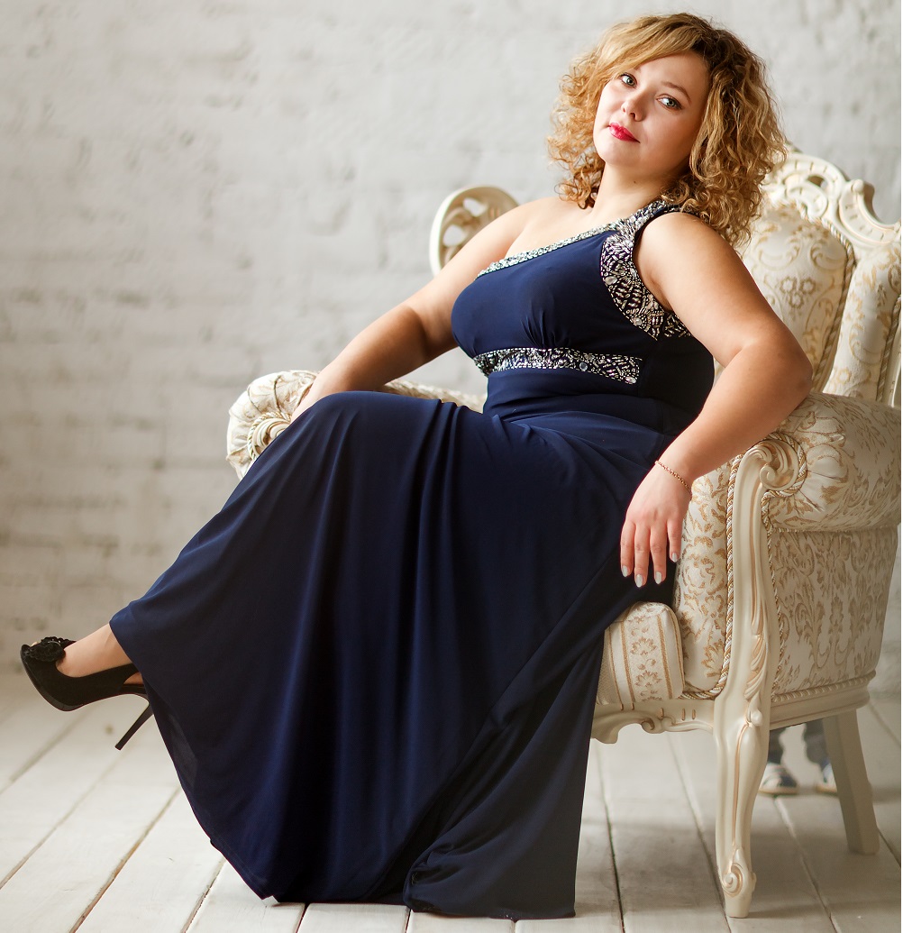 Plus Size Dresses For Women navy blue gown