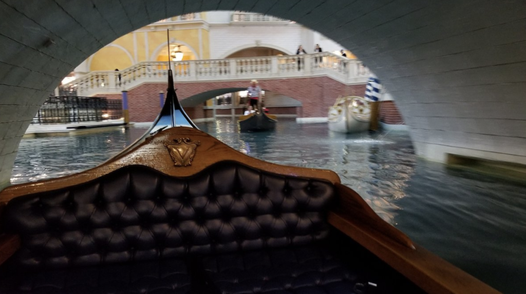 gondola ride in Vegas during the day 